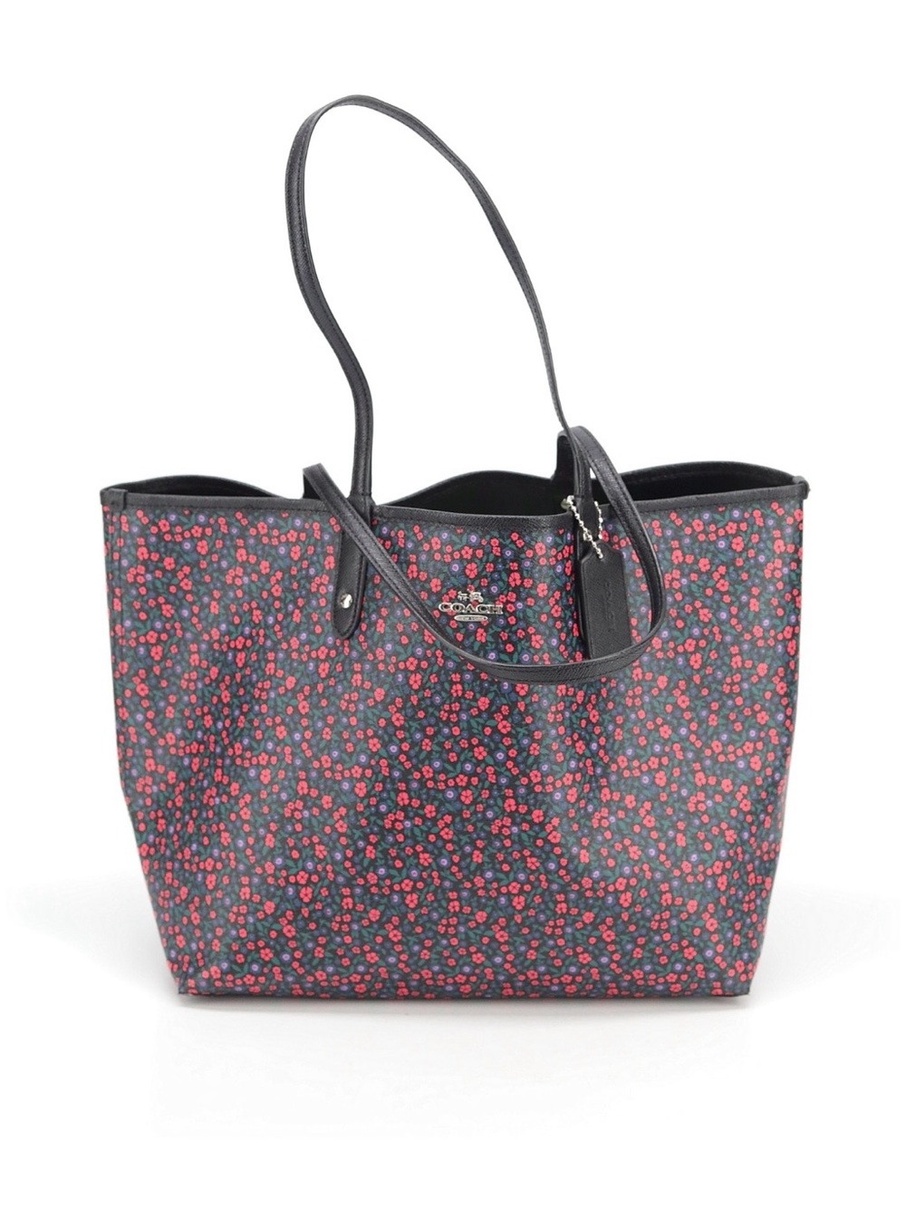 Coach floral reversible city tote bag purse with hangtag
